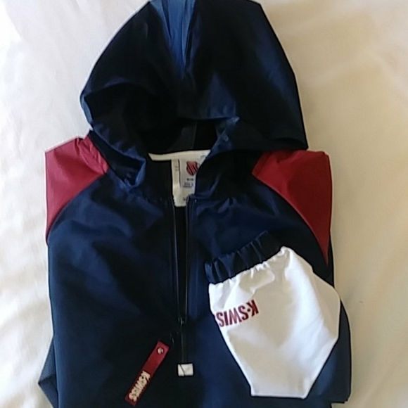 K-SWISS MY BLOCK WATER RESISTANT WINDBREAKER NWT - Picture 2 of 13